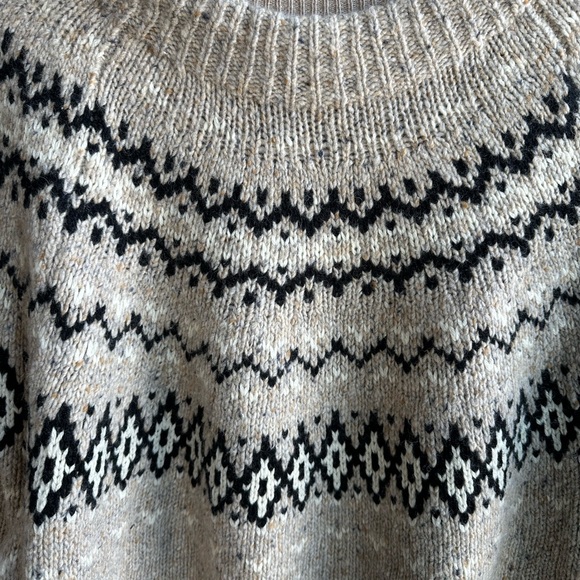J. Crew Beige and Black Patterned Sweater - Picture 2 of 4